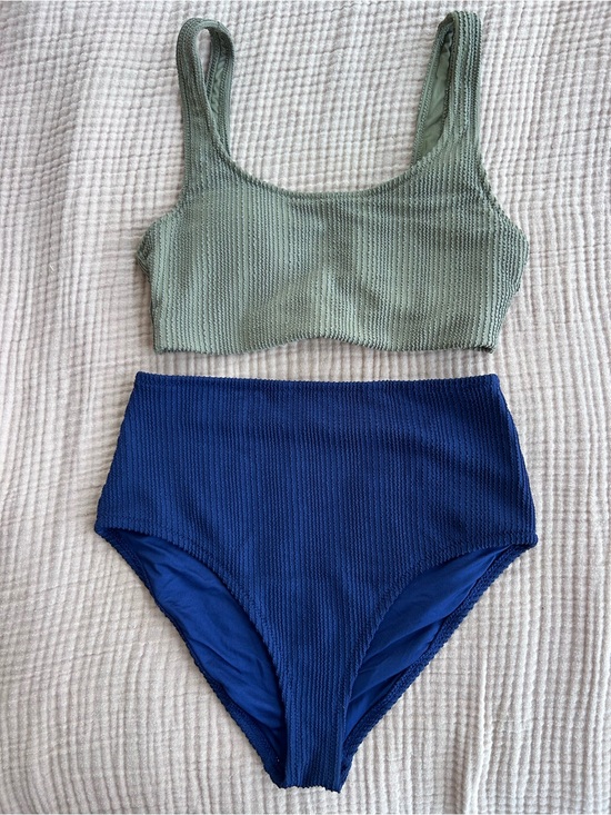 Old Navy Other - Old Navy Ribbed Two-Piece Bikini Set in Sage Green & Cobalt Blue
